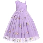 EULIMENE Flower Girl Dresses for Wedding Tulle Birthday Dress Floral A Line Pageant Dresses Summer Party Dress Prom Dress