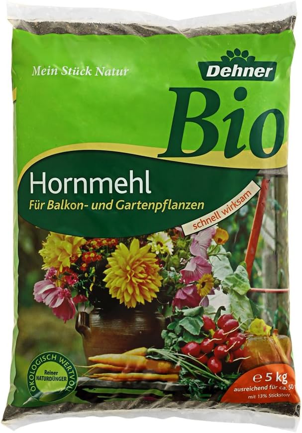 Dehner Bio Hornmehl, für Balkon- und Gartenpflanzen, 5 kg, für ca. 50 qm