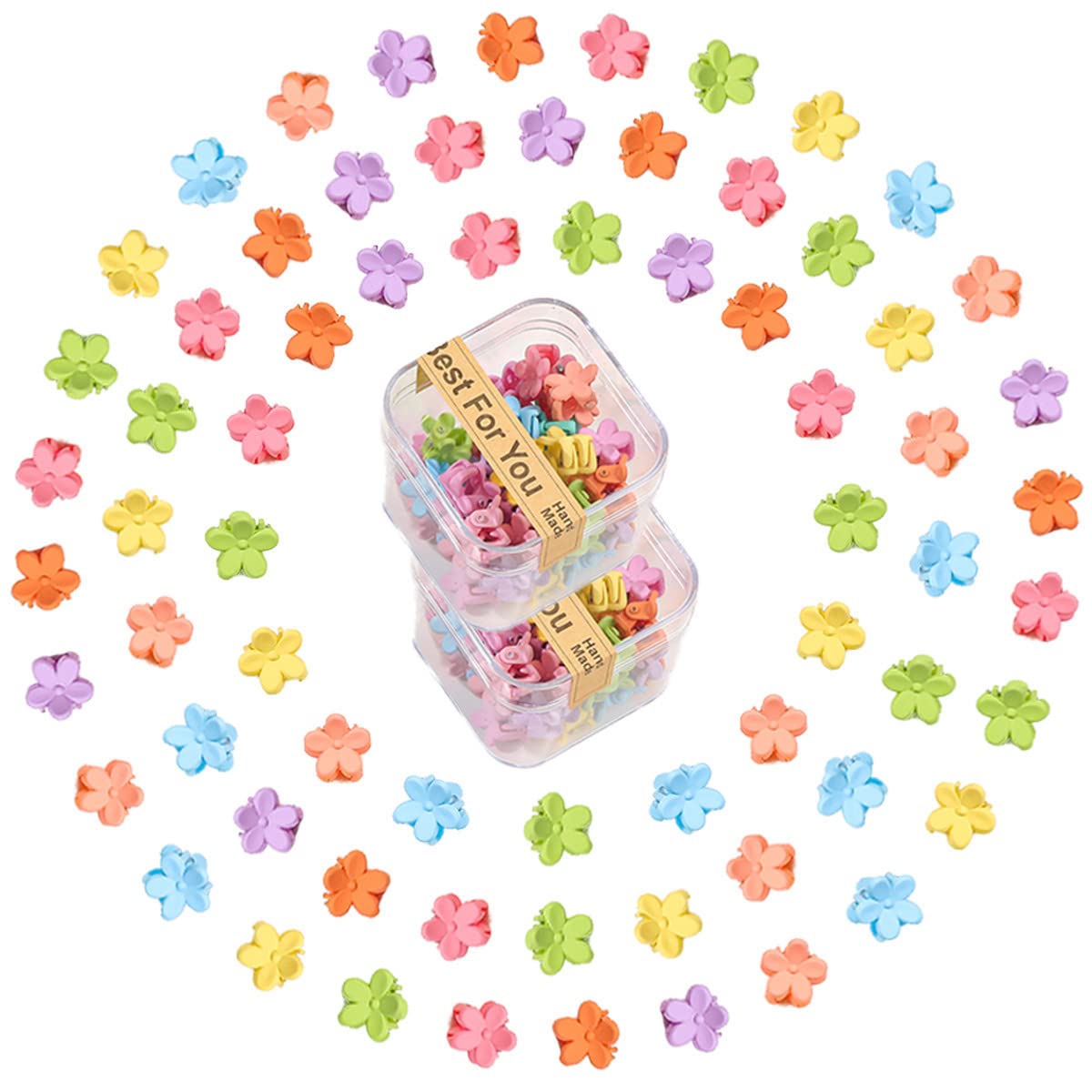 100 Pcs Small Hair Claw Clips for Colorful Flower Mini Acrylic Hair Clips Clamps Accessories for Women Girls Teens Kids Barrettes Decor