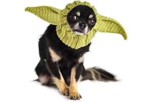 Zoo Snoods Baby Yoda Costume - Alien Knit Dog Snood Wrap for Pets, Warm Neck Ear Cover Protection for Halloween and Winter (Small)