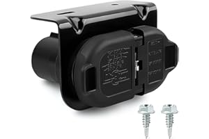 Zhushan 7-Way Blade & 4-Pin Flat Trailer Plug Kit with Bracket, Compatible with Ford F-150 F-250, Ram, Chevy, GMC, Truck SUV 