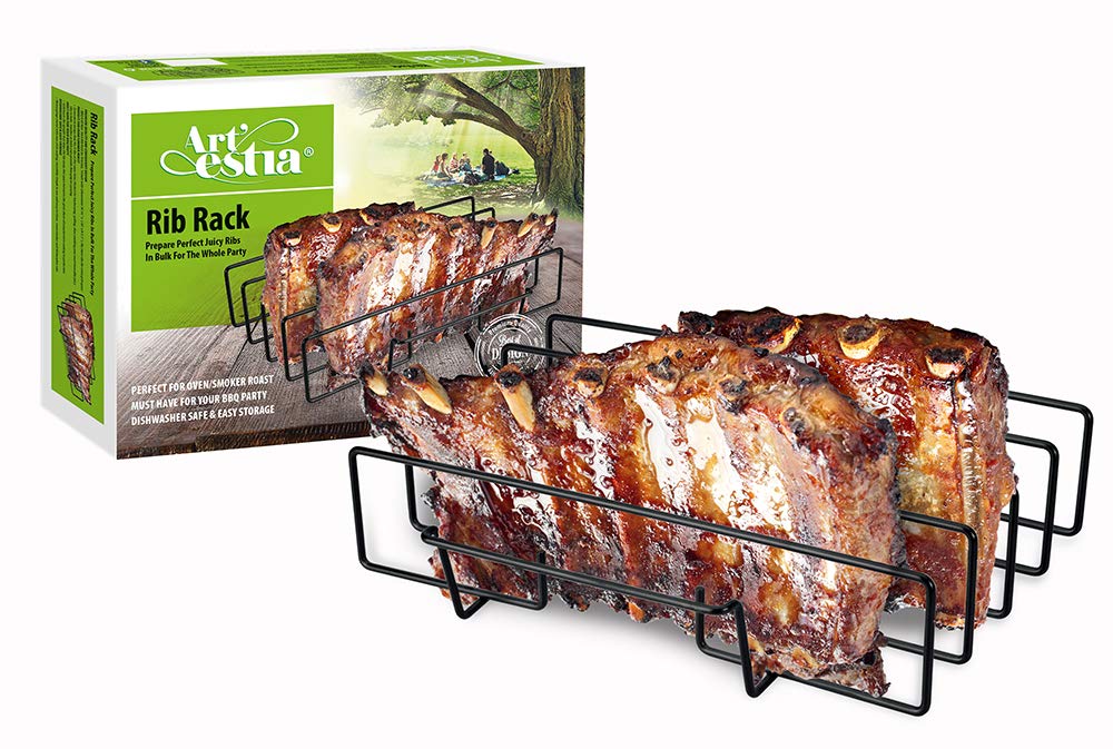 Artestia 11.5" or 14" BBQ Grill NonStick Rib Rack, fits Spare Rib/Back