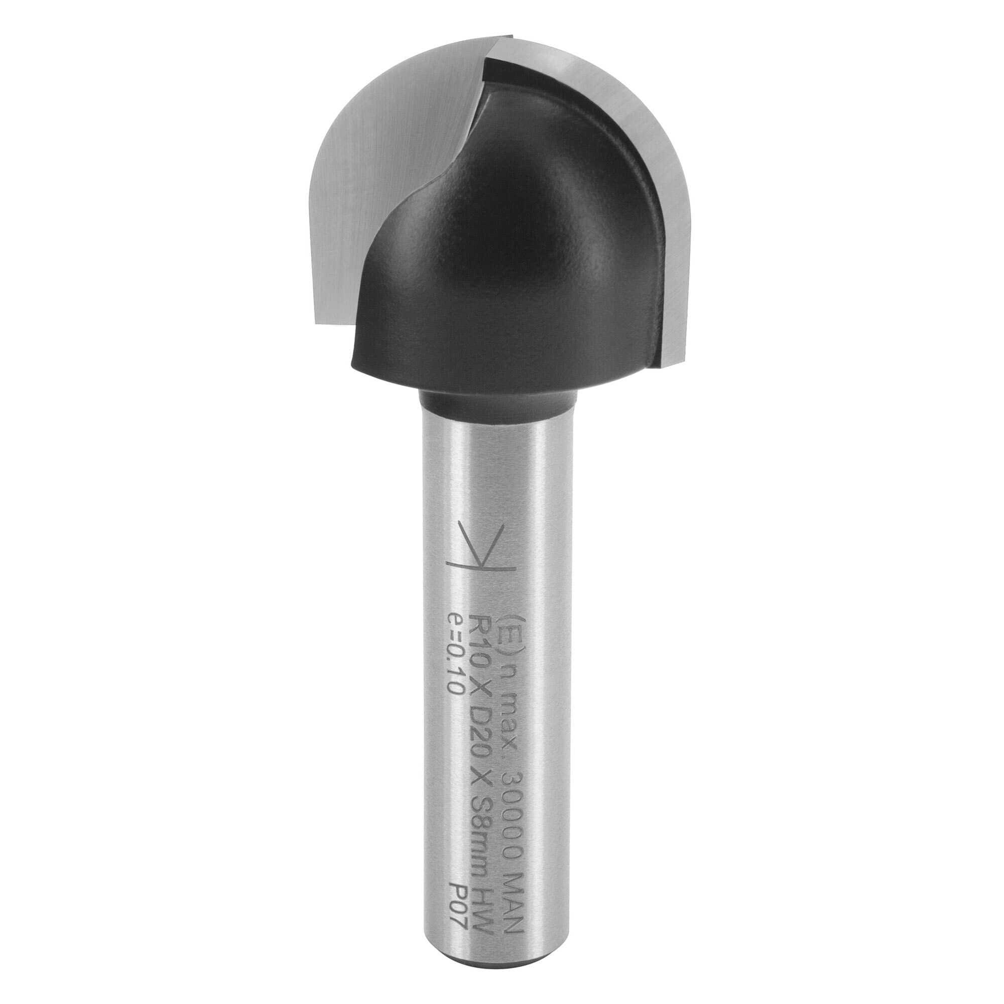 ENT 12296 Cove Cutter, Shank (S) 8 mm, Radius (R) 10 mm, Diameter (D) 20 mm, NL 16 mm, SL 32 mm, Carbide Tungsten, Woodworking, Router โ image 1