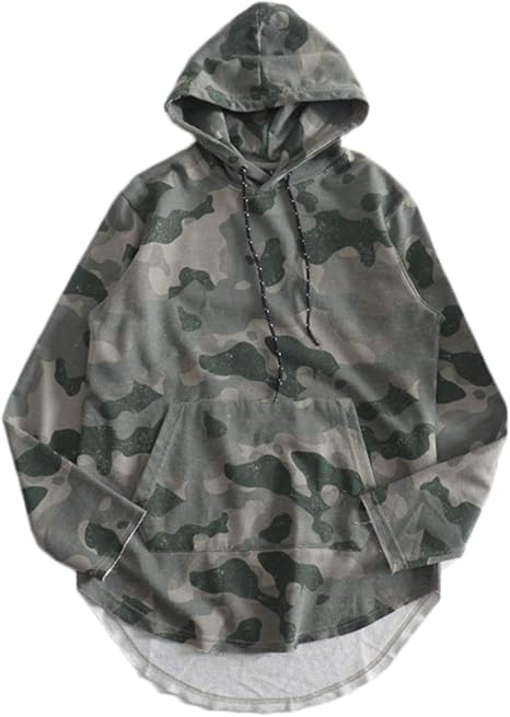 Amazon グードコ 春物 スウェット メンズ カモフラ パーカー フード付 プリントパーカー マントコート ストレッチ ヒップホップ S Xlサイズ トレーナー パーカー 通販