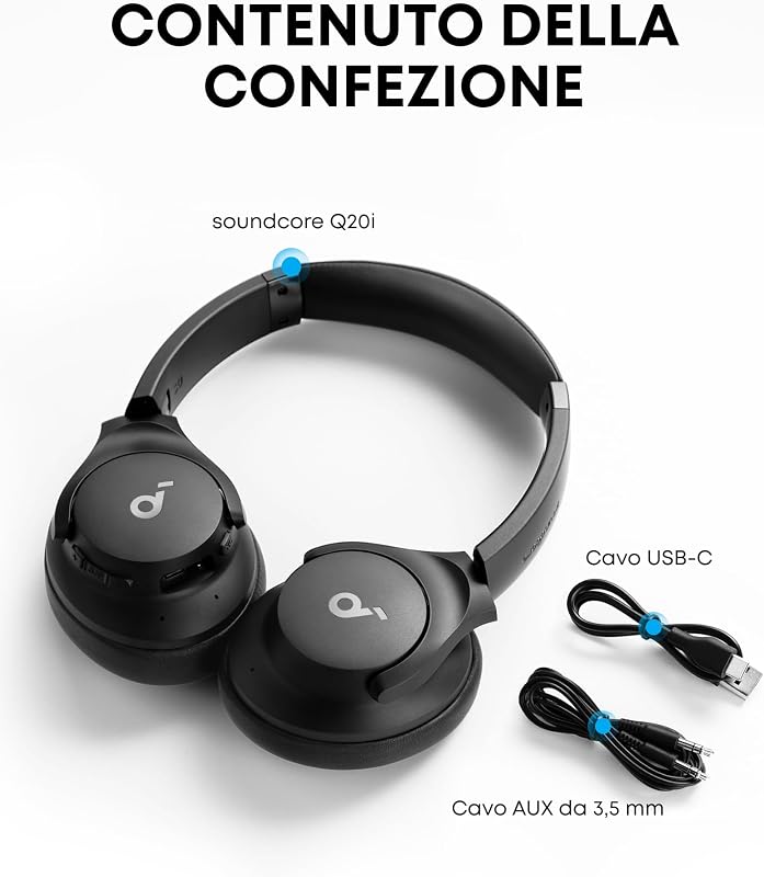 Q20i di Anker, Cuffie Bluetooth Over-Ear con Cancellazione Rumore