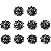 5 Pcs Rhinestone Buttons Shank Diamante Accessories DIY for Wedding Decoration Sewing Clothing Buttons Supplies, Black, 22mm