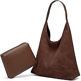 Womens Fashion Suede Shoulder Bags Large Tote Bag Retro Purse Handbag Casual Work Ladies Top Handle Satchel