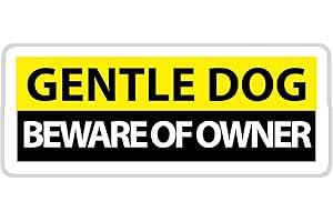 D STICKY COMPANY Gentle Dog Beware of Owner 6-Inch Vinyl Decal Sticker for Laptops, Water Bottles, Cars, Notebooks, and More – Durable, Waterproof, Weather-Resistant, Easy to Apply, and Long-Lasting