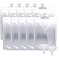 Keon Plastic Flasks - Concealable and Reusable Drink Bags, Leak-Proof, BPA-Free for Travel, Outdoor Sports, Concerts, Events (15OZ - 10PCS + 2 Funnels)