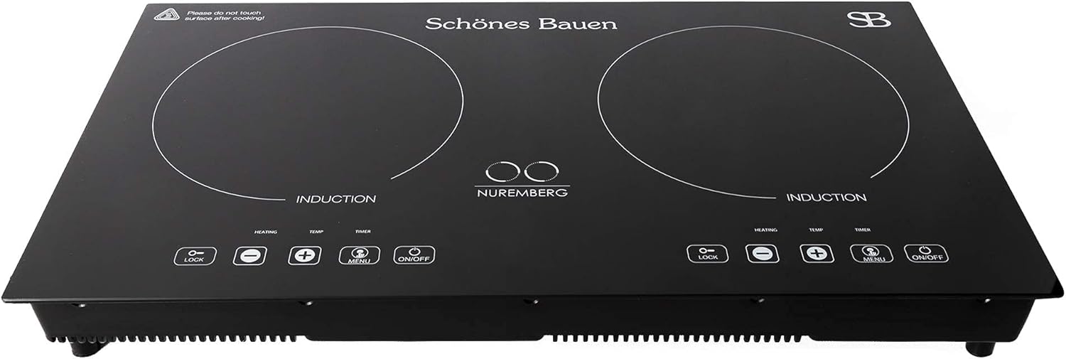 Schönes Bauen Nuremberg 1600W Induction Cooktop Built-In or Portable Double Induction Burner Plate. 120V Electric Stove For Cooking 27 inches: Kitchen & Dining
