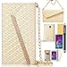 GoodPro PU Leather Gold-plated Handbag Design Flip Cover with Card Holder and Carrying Strap for Samsung Galaxy Note 4 Bundle with Screen Protector, Stylus and Cleaning Cloth - Beige