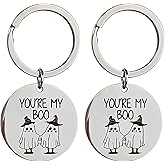 GYGYL Halloween Boo Basket Stuffers for Him Her, Cute Couple Gift Keychain for Halloween Birthday Anniversary