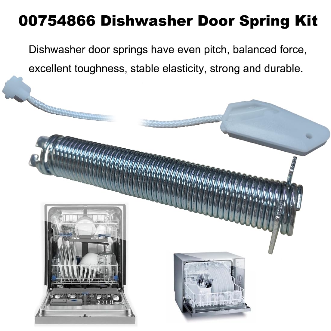 NEW Upgraded 00754866 Dishwasher Door Spring & Cable Kit for Bosch Thermador Gaggenau AP5804978 PS8770519 3279707 00623540 00627230 00659339 00751392 12004119