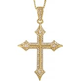 Liuyuqian Cross Necklace for Women - Dainty 14K Gold Plated Small Cross Choker Pendant Cubic Zirconia Necklaces, Trendy Simple Faith Jewelry Gifts