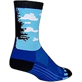 SockGuy Crew 6in Night & Day Cycling/Running Socks (Night & Day - L/XL)