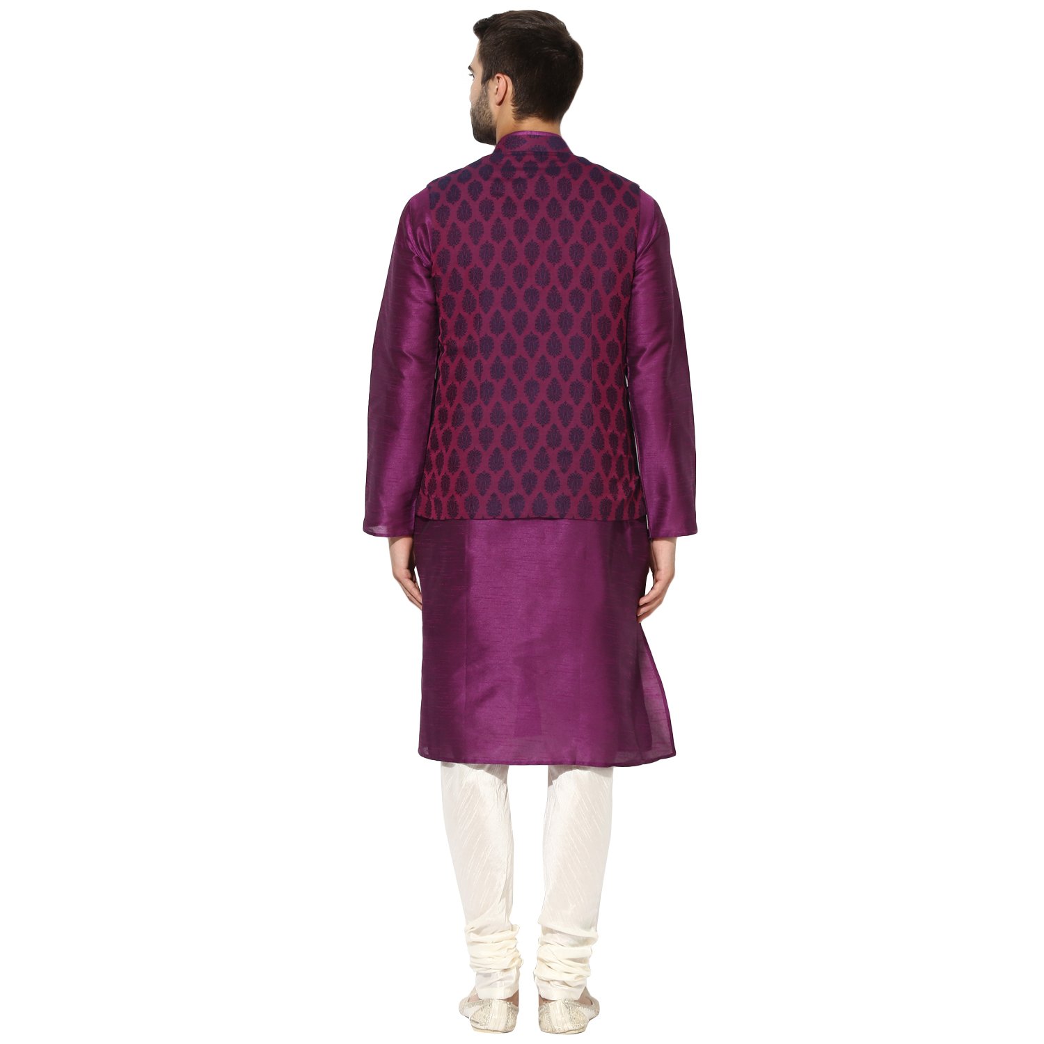 kisah benarasi cotton silkself designwaistcoat for men's