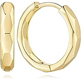 SPACMAG 14K Gold Earrings 14K Gold Huggie Earrings For Womens Earring Small Hoop Earring For Women 20MM 2.7G
