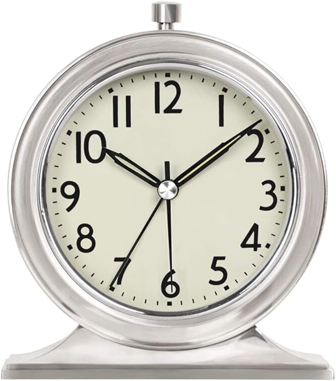 JYXPOWER Desk Clocks Battery Operated Bedroom Night Light Table Clock Living Room Decoration