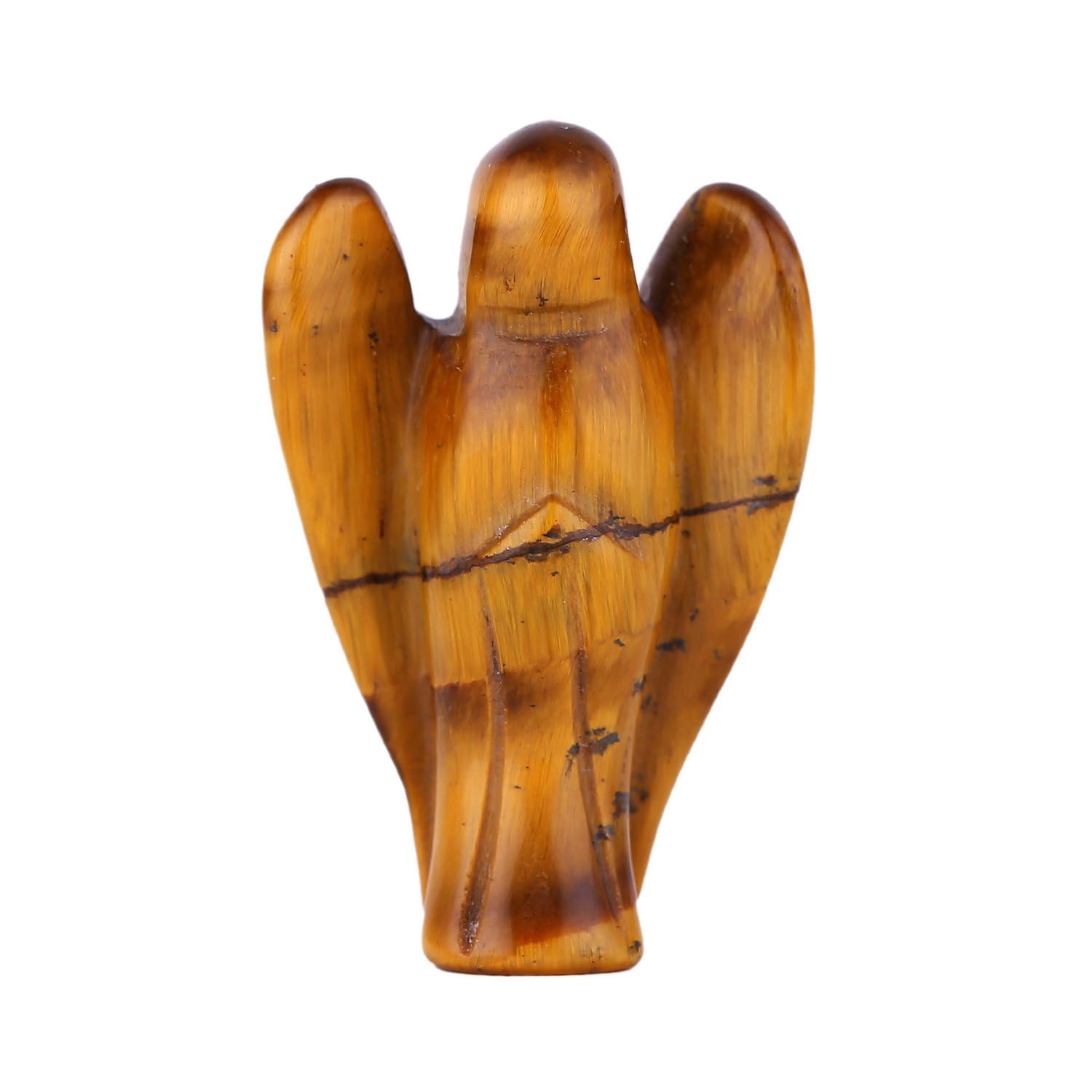 Morella Gemstone Tiger Eye Angel Good Luck Charm Guardian Angel to take with You 3,5 cm in a Velvet Bag — image 1