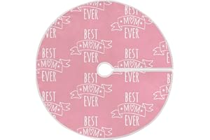 DUSSDIL Mother's Day Tree Skirt 48 in Best Mom Ever Christmas Xmas Tree Skirts Mothers Day Holiday Party Garden Tree Stand Mat for Indoor Outdoor Home Ornaments