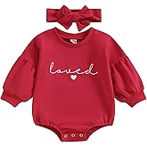 YINGISFITM Newborn Baby Girl Valentines Clothes Long Sleeve Onesie Bubble Romper Fall Winter Cute Outfits