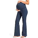 JOYSPELS Smooth Feeling Maternity Bootcut Pants with Pockets Over The Belly Flare Maternity Leggings Pregnancy Yoga Pants