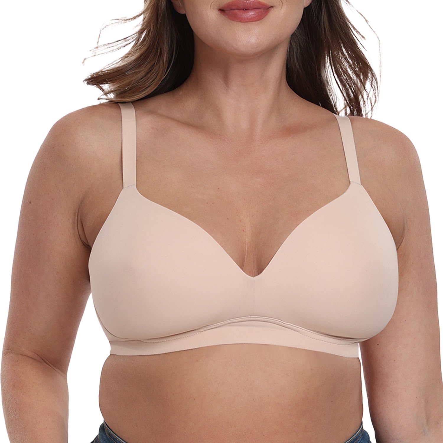 Photo 1 of TESOON Women's Bra Smooth Thin Wireless Underwear Smooth Support Bras Adjustable Lingerie Skin 38AA