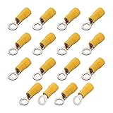 Fielect 100Pcs AWG12-10 Insulated Ring Terminals