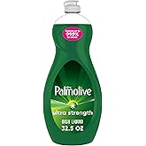 Palmolive Ultra Strength Liquid Dish Soap, Cuts Grease and Grime, No Soaking Needed, Powerful on Plastics, Dishwashing Liquid, 32.5 fl oz Bottle