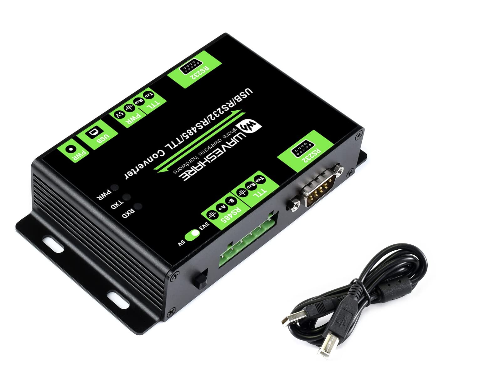 Waveshare Industrial USB / RS232 / TTL to RS232 / 485 / TTL Isolated Multi-Bus Converter Adapter Module Adopts Original FT232RL for USB Communication Support Windows 11/10 / 8.1/8 / 7 / XP