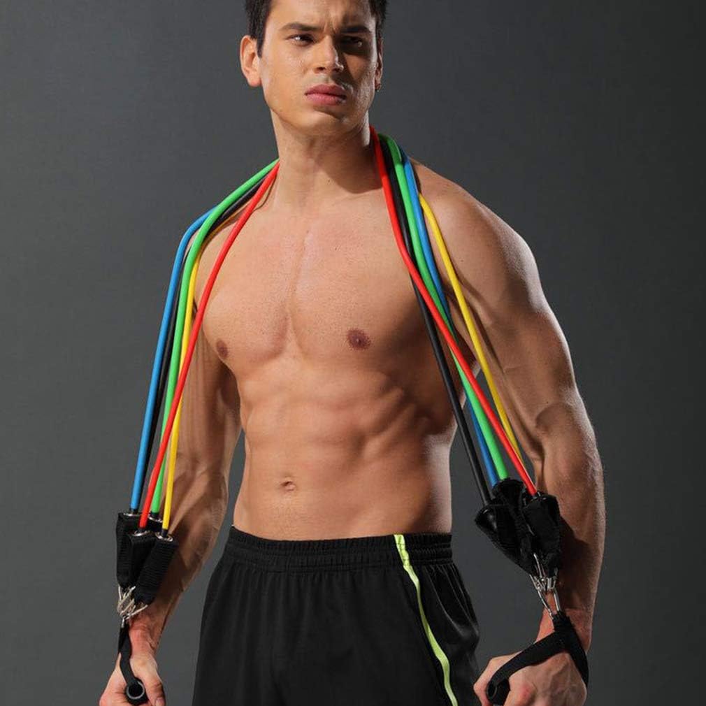 YGGCM 11-piece set Pilates resistance band, muscle exercise training band, resistance bands,muscle training fitness equipment for strength training and yoga