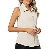 YOUNIFIZ Women's Sleeveless Button Down Shirts Classic Collared Blouse Tops Basic Work Office Tank Tops 2024