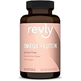 Amazon Brand - Revly Omega + Lutein with Natural Lemon Flavor, Wild-Caught Fish Oil, EPA, DHA Omega 3-Fatty Acids - 60 Softge