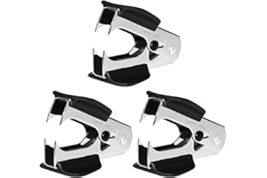 JIKIOU Staple Remover Staple Puller Removal Tool for School Office Home 3 Pack Staples Removal Tool with Safety Lock, Black