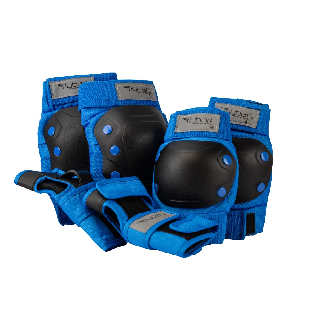 Photo 1 of Flybar Kids Knee Pads and Elbow Pads Set, Wrist Guard for Roller Skating, Skateboard Pads, Multi Sports Protective Gear, Adjustable Velcro Straps, Impact Resistant, Heavy Duty Breathable Material