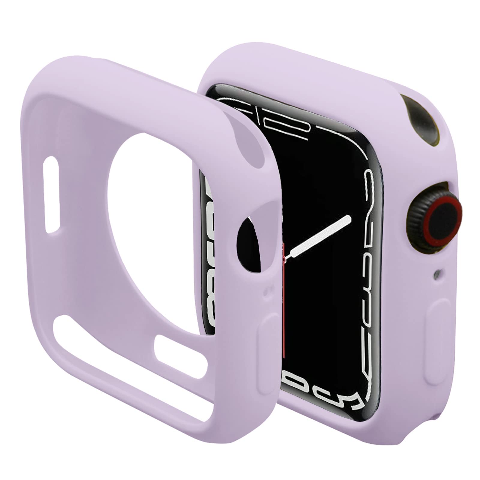 Miimall Bumper Case Compatible with Apple Watch Series 9/Series 8/Series 7 45mm, Soft TPU Ultra-thin Shell All-Around Protective Cover for Apple Watch Series 9 8 7 45mm-Purple