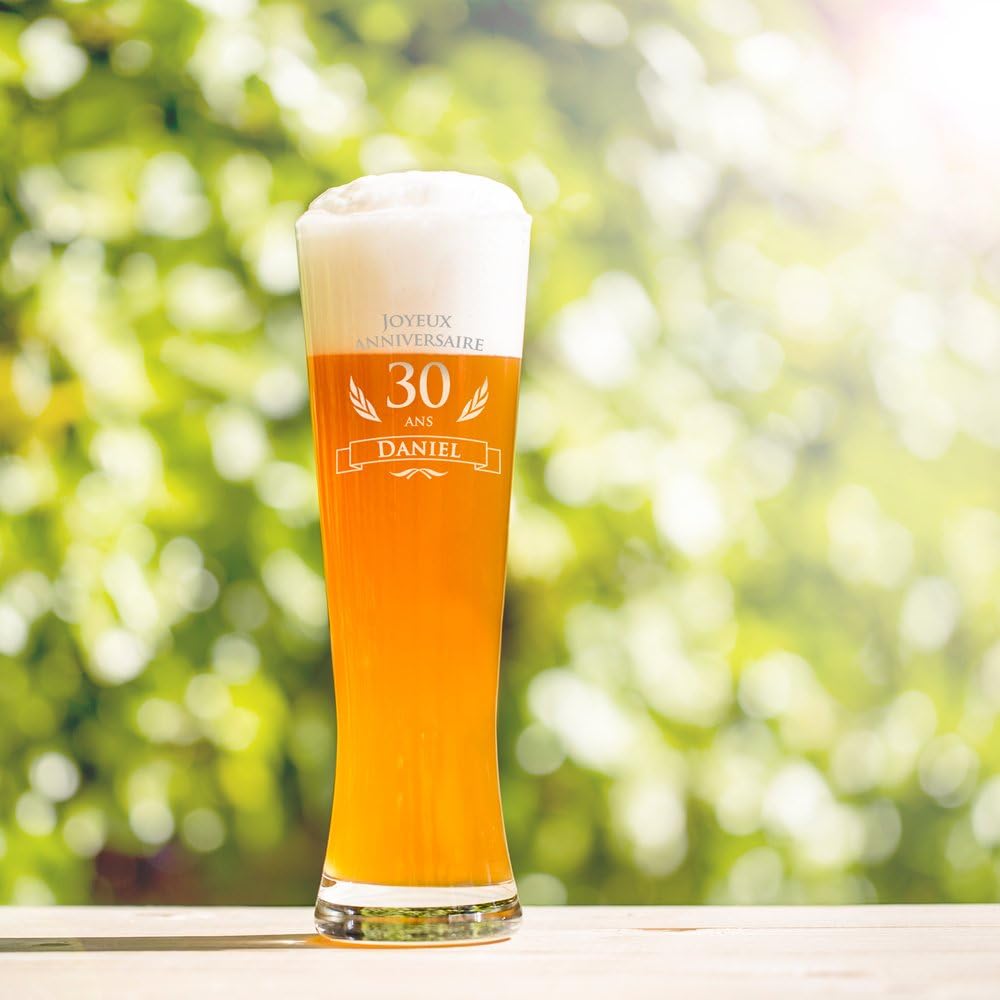 0 5 L Joyeux Anniversaire 18 Ans Prenom Amavel Verre A Biere Blanche Avec Gravure Personnalisee Volume Verres A Biere Cuisine Maison