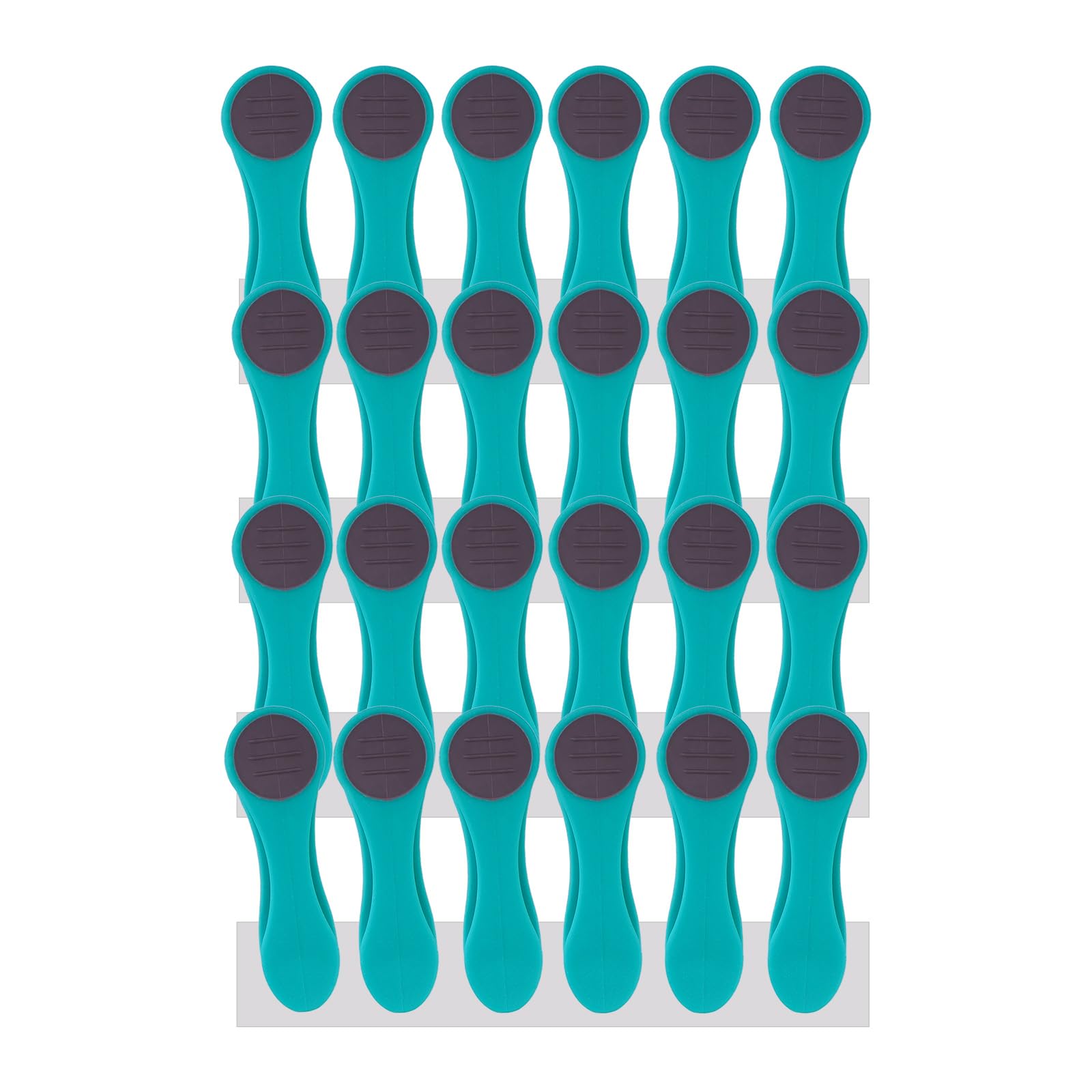 trendfinding 24 Clothes Pegs Laundry Clips with Stainless Steel Compression Springs and Soft Grip Soft Grip Soft Touch Turquoise Dark Grey, LI3400E-24_TU