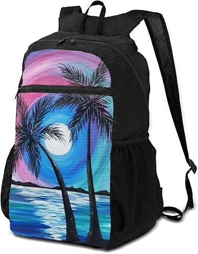 Amazon 綺麗なハワイ バックパック リュックサック 登山用リュック シンプル 折り畳み 大容量 軽量 撥水を防 大開口式ぐ ハイキング 海外旅行 通勤 アウトドア キャンプ Wghhyyu3 登山リュック ザック