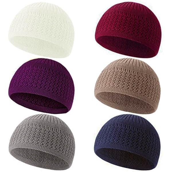 Mepase 12 Pieces Knit Kufi Hats Kufi Beanie Hat Skull Caps for Men