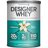 Designer Wellness Designer Whey Natural 100% Whey Protein Powder with Probiotics , Fiber, and Key B-Vitamins for Energy, Glut