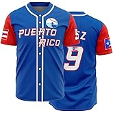 Men's #9 Puerto Rico World Game Classic Baseball Jersey Shirts Stitched
