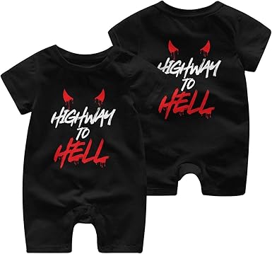 Highway To Hell Ac Dc 0 24 Months Baby Jumpsuit Clothes Kids Playsuits Toddlers Short Sleeve Outfits Baby Playsuit Rompers Amazon Co Uk Clothing