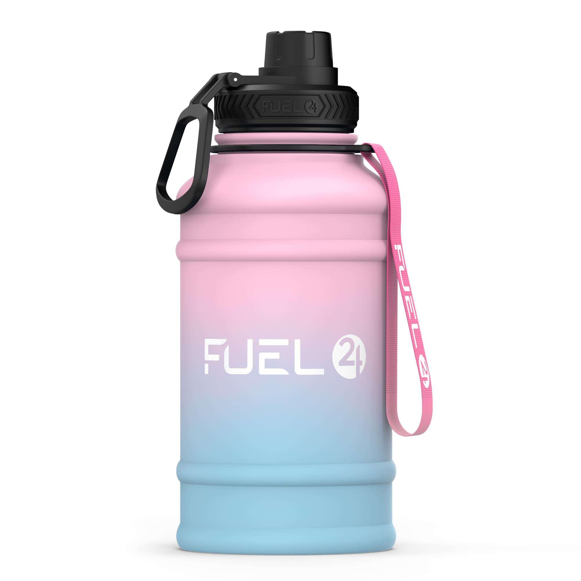 Fuel24 1.3L/2.2L Water Bottle Metal - STRONG, Drop & Leakproof BPA free 2L 1L Stainless Steel (1 Litre) - Large Gym Bottles for Men, Sports Water Bottle, Travel, Hiking Water Bottle