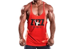 JEEING GEAR Men's Stringer Bodybuilding Workout Gym Tank Tops Training Y Back Cotton
