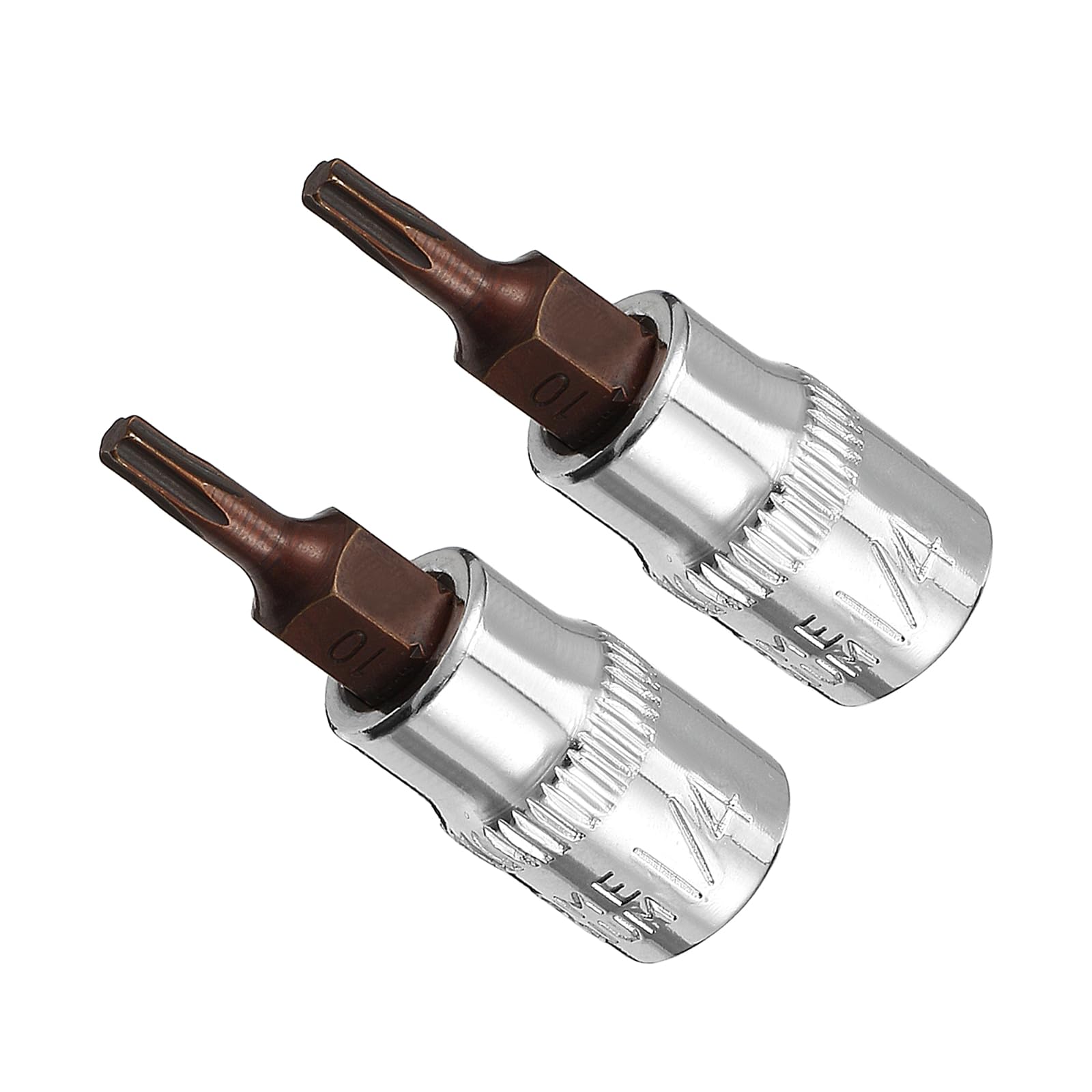 CoCud Torx Bit Socket, T10 Bit 1/4-Inch Drive 1.5" Long, S2 Alloy Steel Heat Treated CR-V Socket - (Applications: for Fastener Application), 2-Pieces