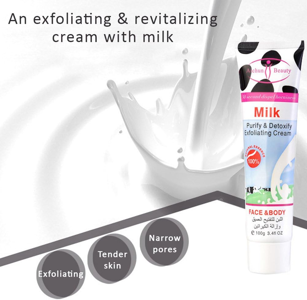 Aichun Beauty Milk Exfoliating Dead Skin Facial Purify Body Cleaning Peeling Gel Cream 100g (MILK) - Image 3