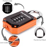 FortLocks 2-Pack 4-Digit Padlocks Weatherproof Heavy-Duty Zinc Alloy view 3