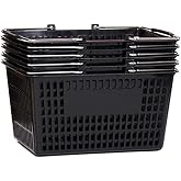 Shopping Basket (Set of 5) Durable Black Plastic with Metal Handles