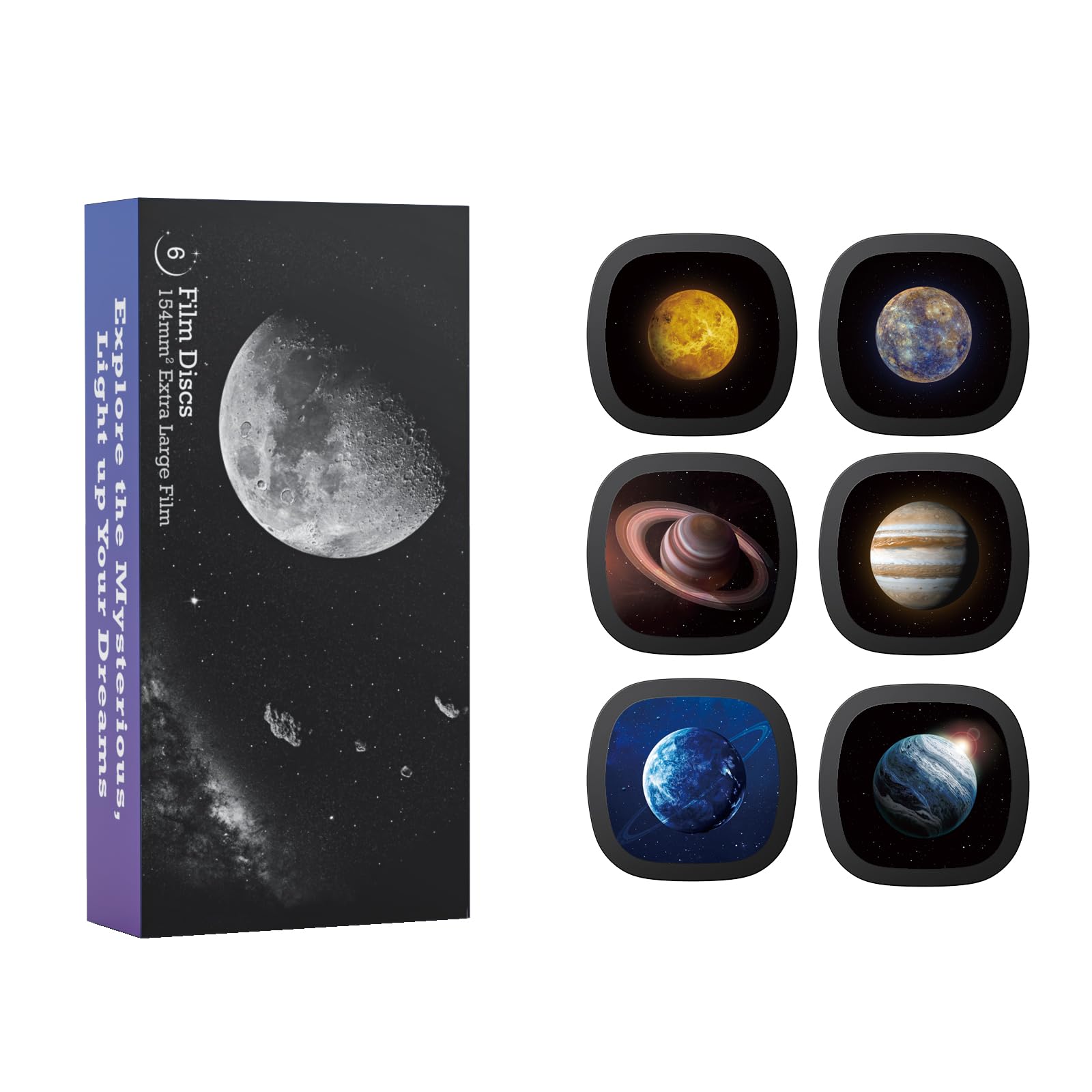 Realistic Discs - Discs for Ainael Galaxy Projector, 5k Ultra HD Slide for Home Planetarium, 6 Discs Set without Projector (Solar System 1)